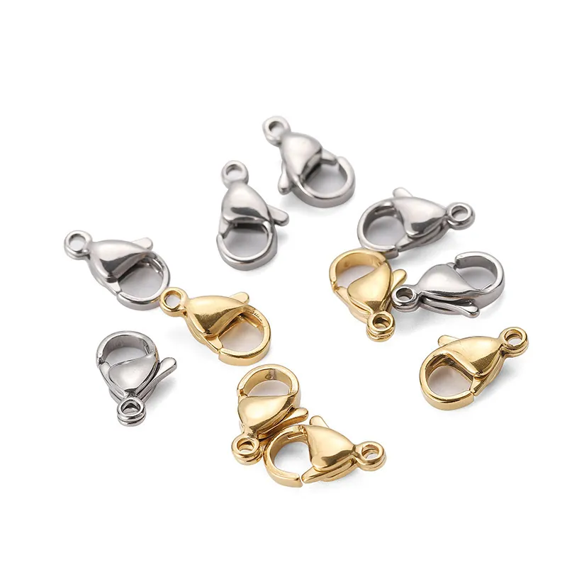 Stainless Steel Lobster Clasp For DIY Jewelry Making Necklace Bracelet Connector Spring Loaded Findings Durable Polished