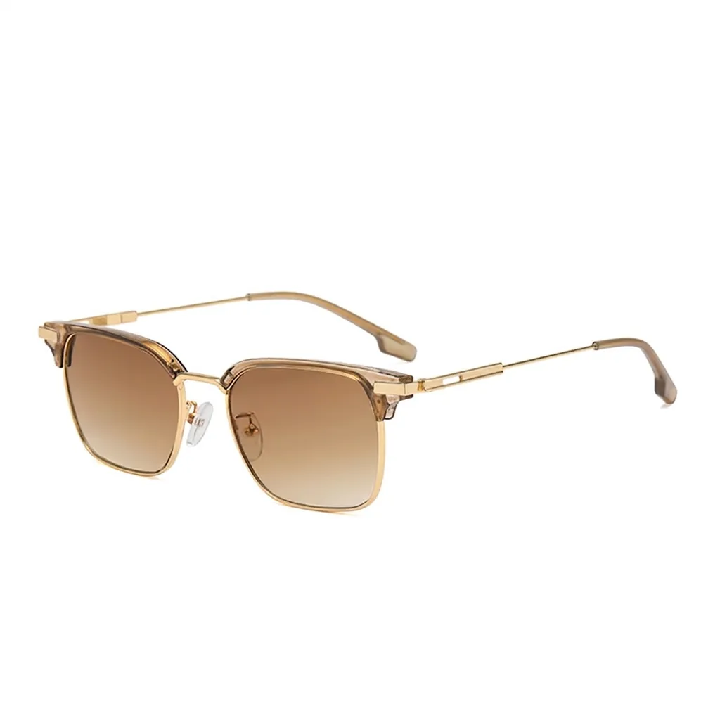 Occhiali Da Sole Quadrati Di Moda Anti Luce Blu TR90 Metallo Retro Business Browline Per Uomini Donne