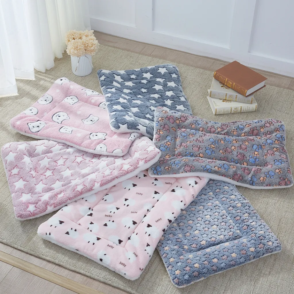 Tappetino Per Dormire Animali Domestici Spessa Coperta Morbida Flanella Peluche Letto Per Cani Gatti Caldo Lavabile