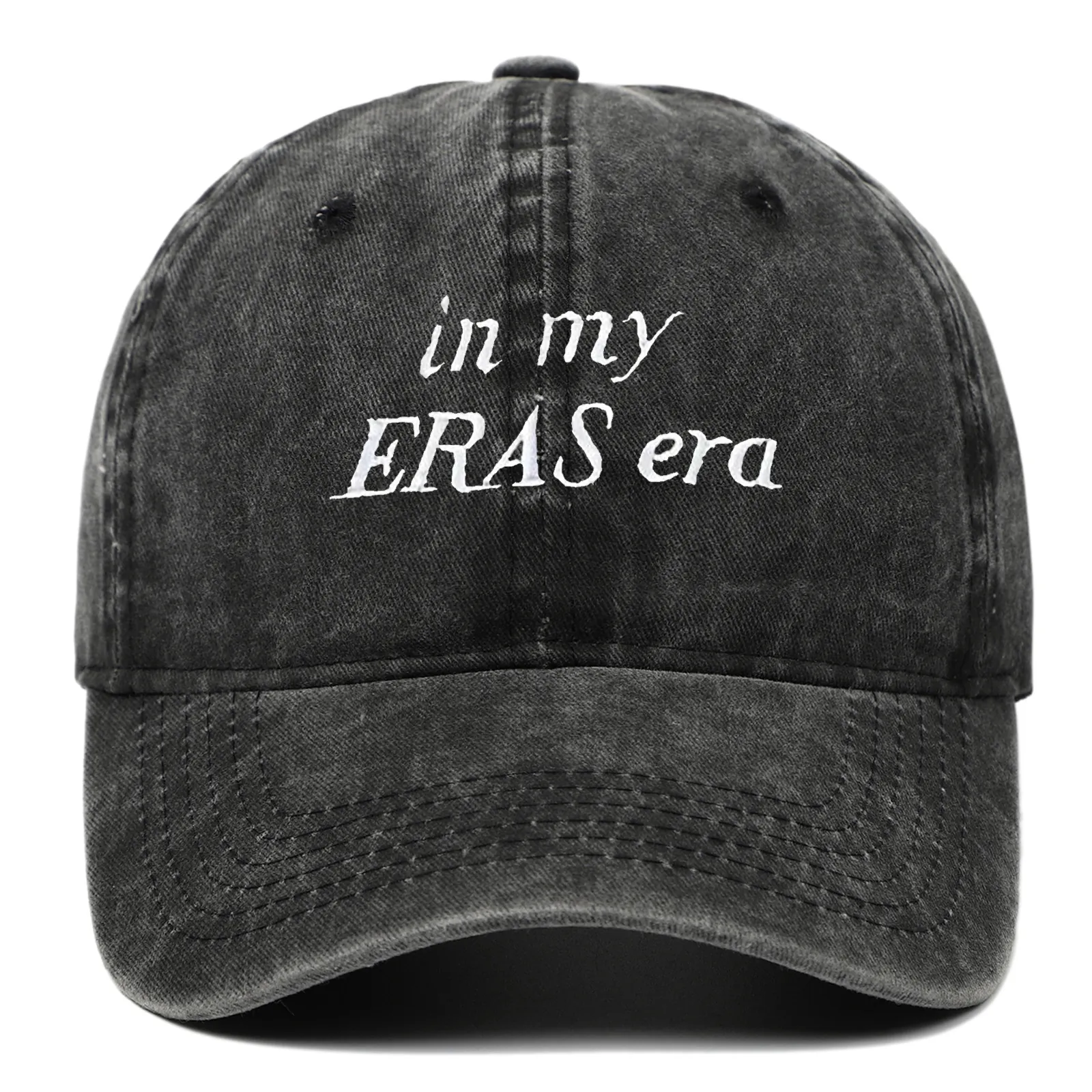 Washed Cotton Baseball Cap In My Eras Era Embroidered Letter Vintage Distressed Adjustable Sun Hat