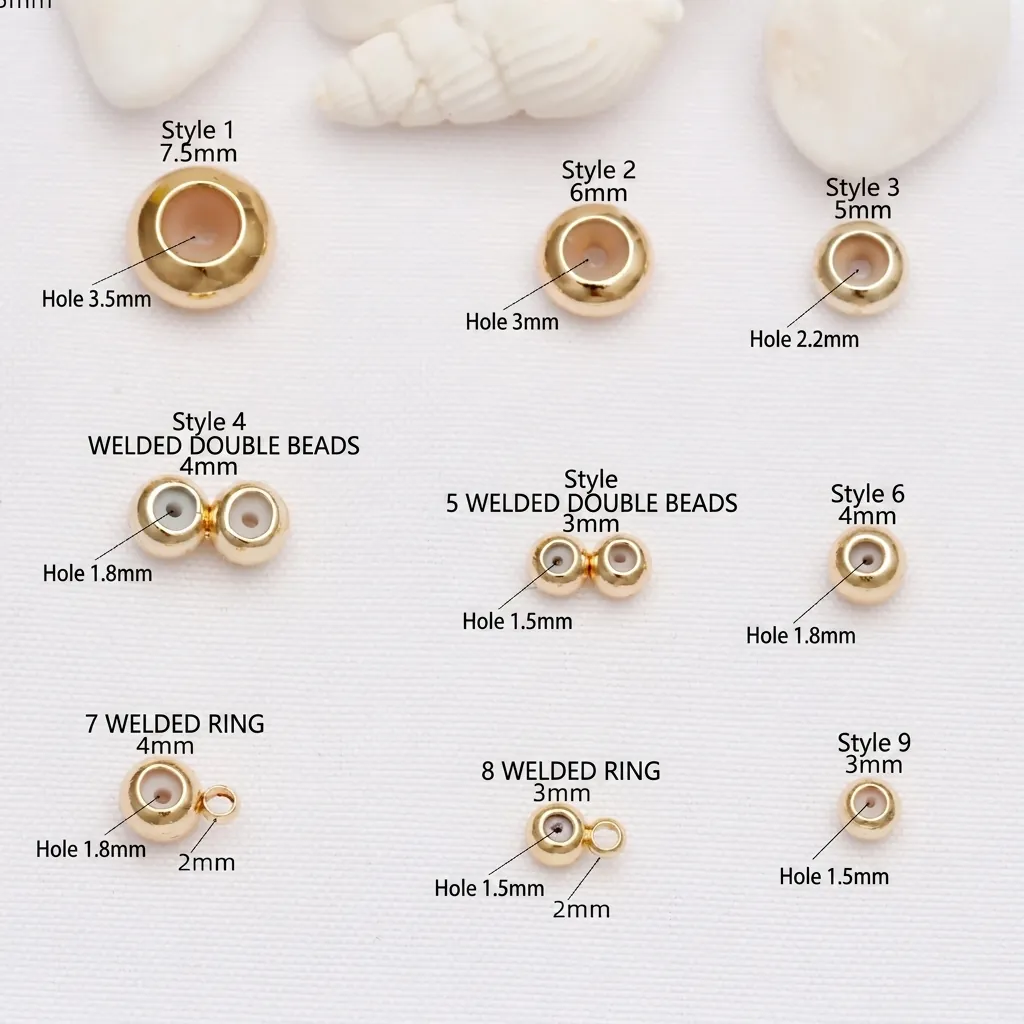 Adjustable Positioning Spacer Beads 14K Gold Plated Copper With Silicone Core Non-Slip For DIY Jewelry Making Findings