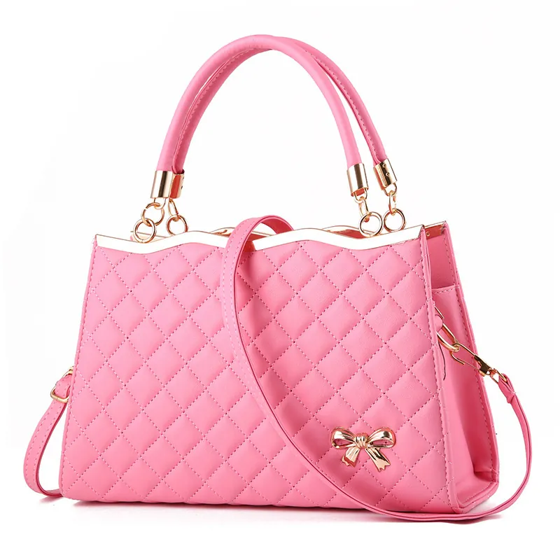 Sac À Main Matelassé En Cuir PU Pour Femmes Avec Décoration Noeud Doré Sac Bandoulière Tendance Pour Dames