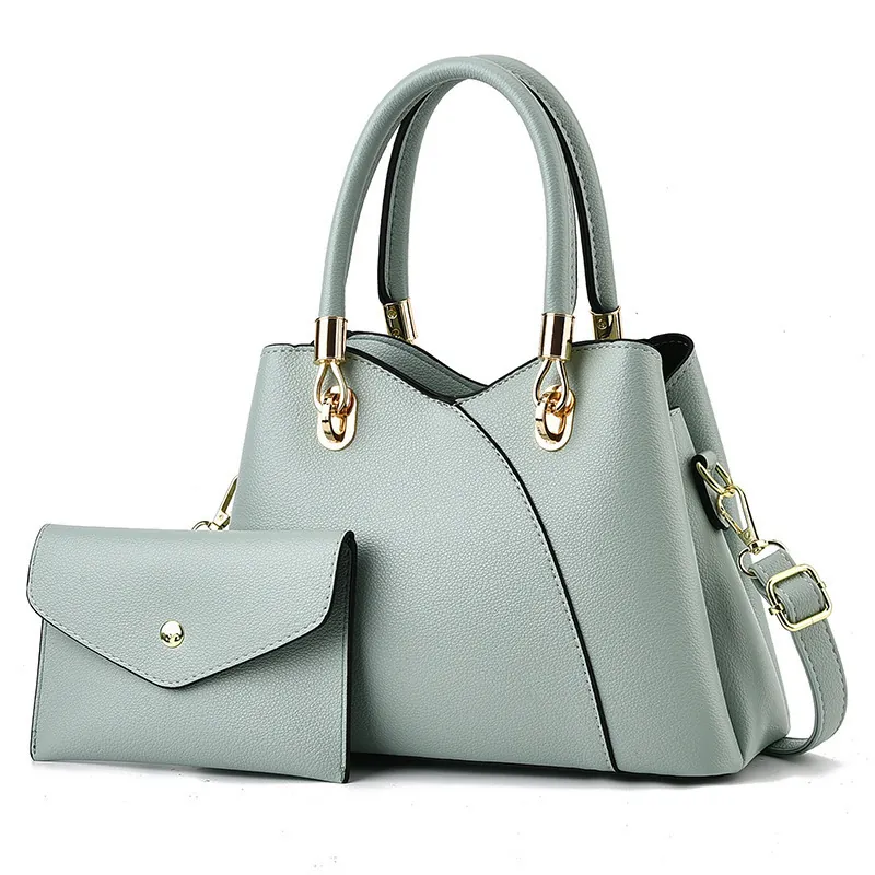 Sac À Main Femme Texture Litchi Cuir PU Grande Capacité Cabas Et Pochette Enveloppe Bandoulière Style Navette