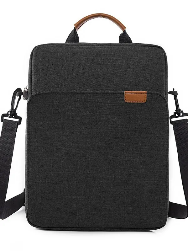 Men Business Laptop Messenger Bag Oxford Cloth Waterproof Lightweight Vertical Crossbody Shoulder Briefcase For Office Travel