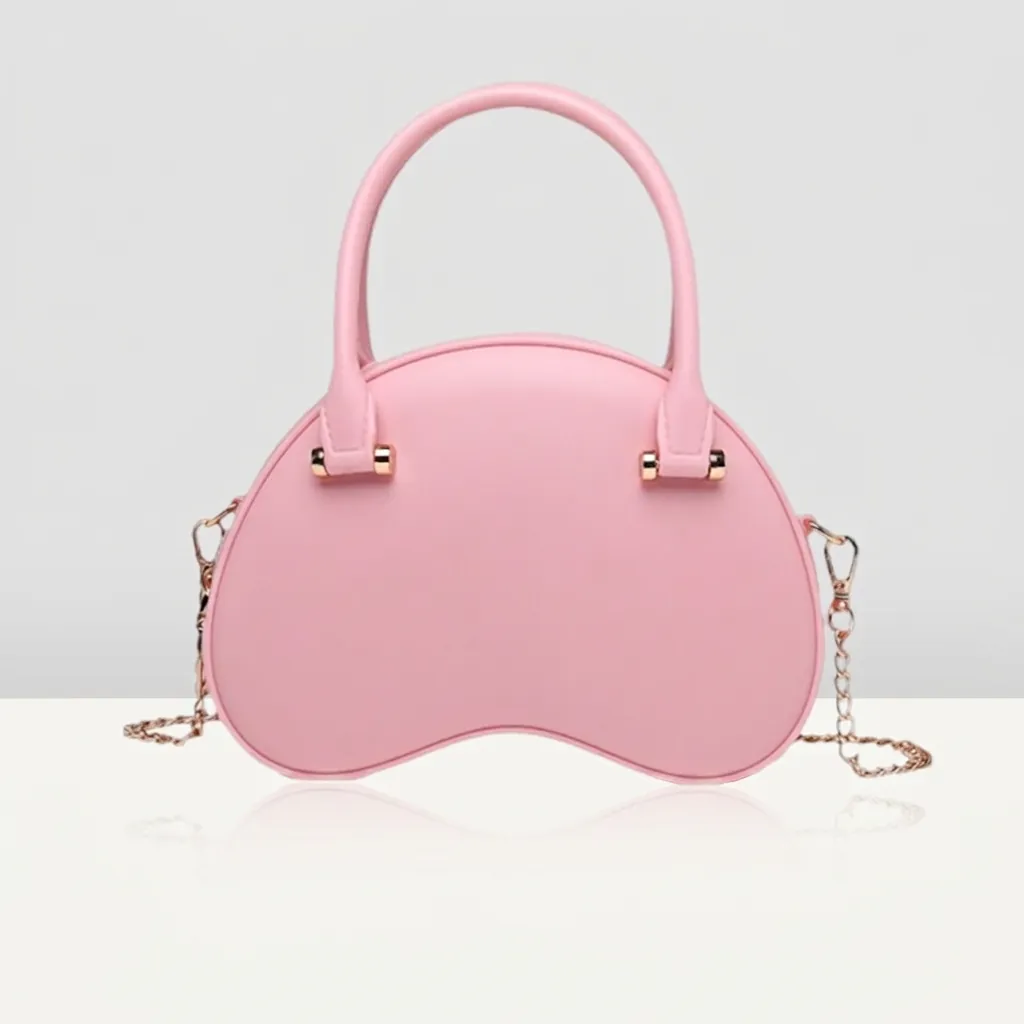Women PVC PU Leather Crossbody Bag Fashion Crescent Handbag With Golden Chain Strap For Summer Party Daily Chic