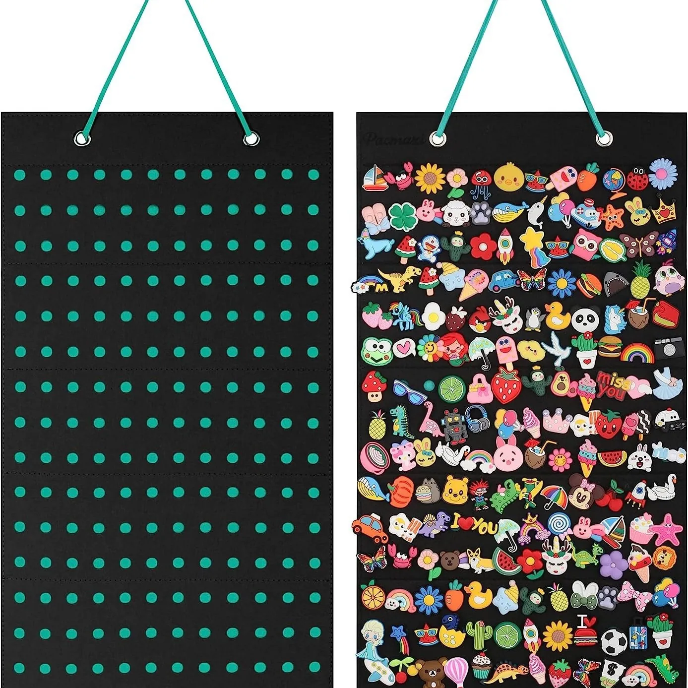 Hanging Shoe Charms Organizer Bag Premium Felt Wall Mounted Large Capacity Holder For Brooches Badges Jewelry Display