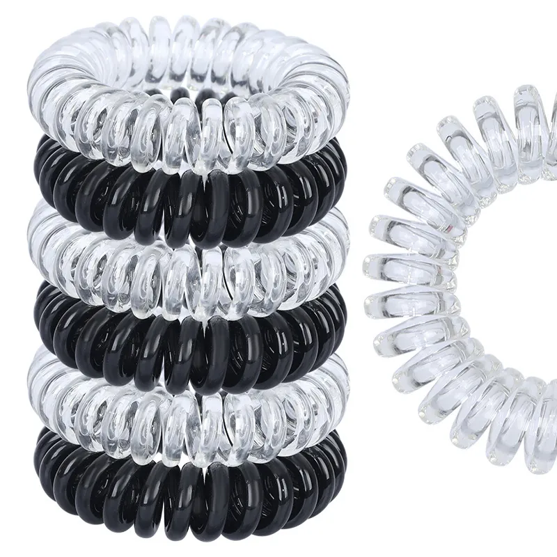 Spiral Haargummis TPU Telefonkabel Elastische Haarbänder Knickfrei Haarschmuck Für Frauen Und Mädchen