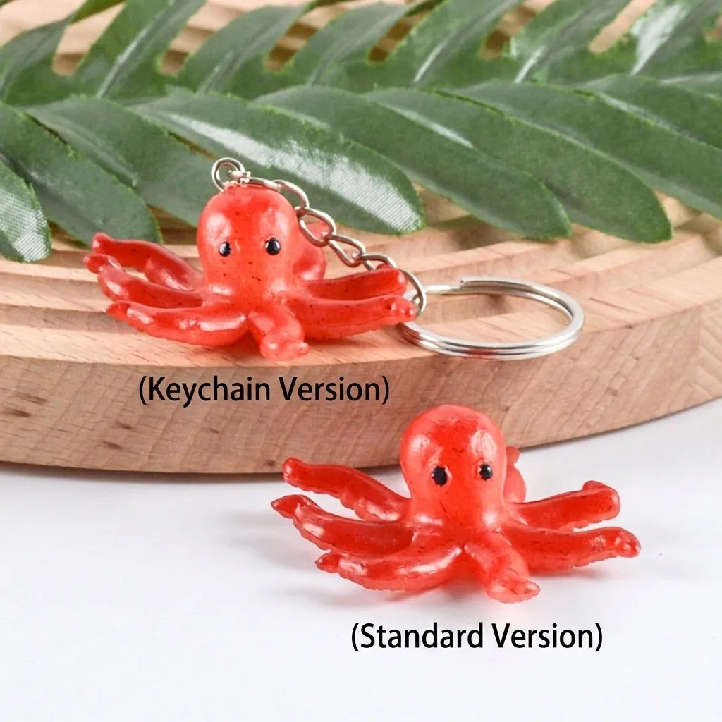 Realistic Octopus Keychain Simulation Seafood PVC Plastic Novelty Food Toy Desktop Ornament Bag Accessory