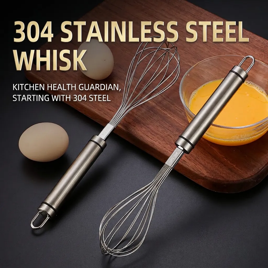 Manual Whisk Egg Beater Egg White Separator 304 Stainless Steel Thickened Twelve-Wire Kitchen Baking Tool Hanging Hook