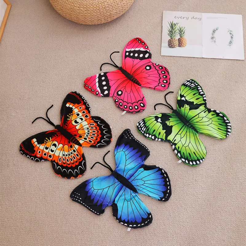Butterfly Shaped Pillow Case Plush Lifelike Wing Pattern Cushion Cover Home Sofa Decor Gift For Kids Adults