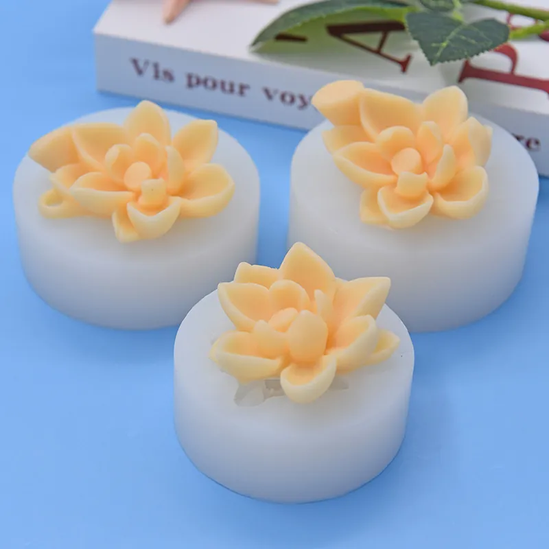 Lotus Flower Shape Silicone Mold For DIY Cake Baking Handmade Soap Candle Aromatherapy Resin Craft