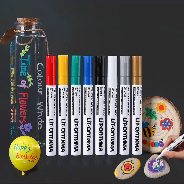 LIT-OPTIMA MP-01 Waterproof Oil Based Paint Marker Pen For Car Tire Metal Glass Stone Wood DIY Painting Permanent Marker