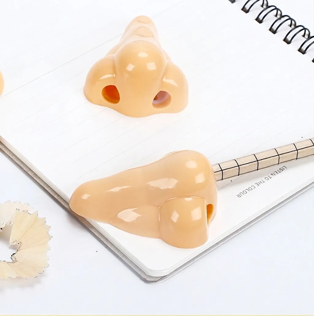 Nose Shaped Pencil Sharpener Funny Novelty Manual Skin Color Plastic Stationery For School Office Cute Desk Supplies