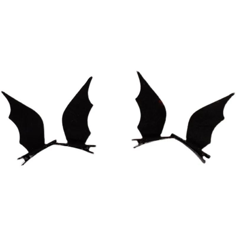 Halloween Bat Wings Hair Clips And Headband Felt Metal Black For Cosplay Party Cute Devil Hairpins Hair Accessories
