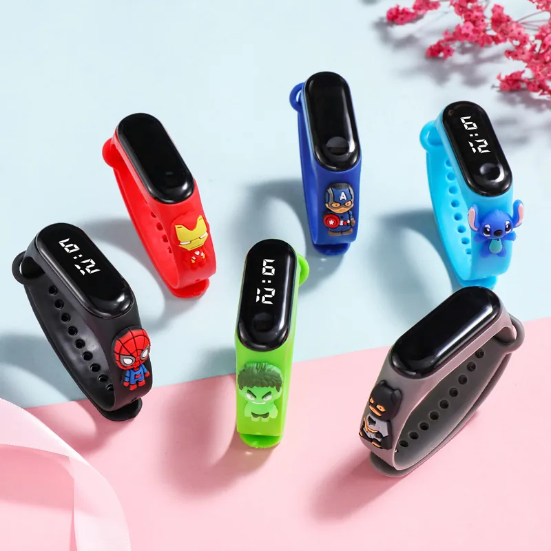 Kids LED Digital Watch Waterproof Silicone Strap Cartoon Doll Sports Wristband Bracelet For Boys And Girls