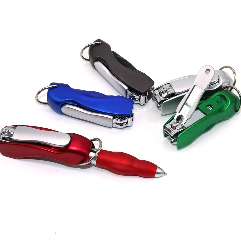 Penna A Sfera Multifunzionale Con Tagliaunghie Mini Strumento Pieghevole Portachiavi Cancelleria Portatile