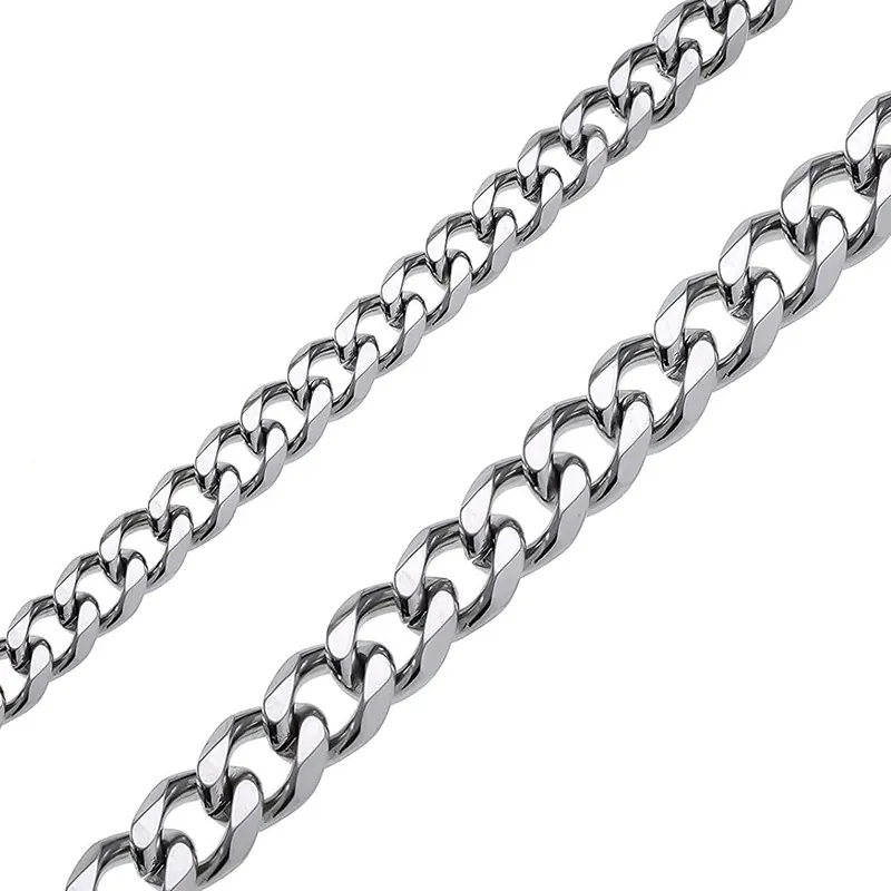 Cuban Link Chain Necklace Stainless Steel Polished Hip Hop Streetwear Fashion Jewelry For Men Women
