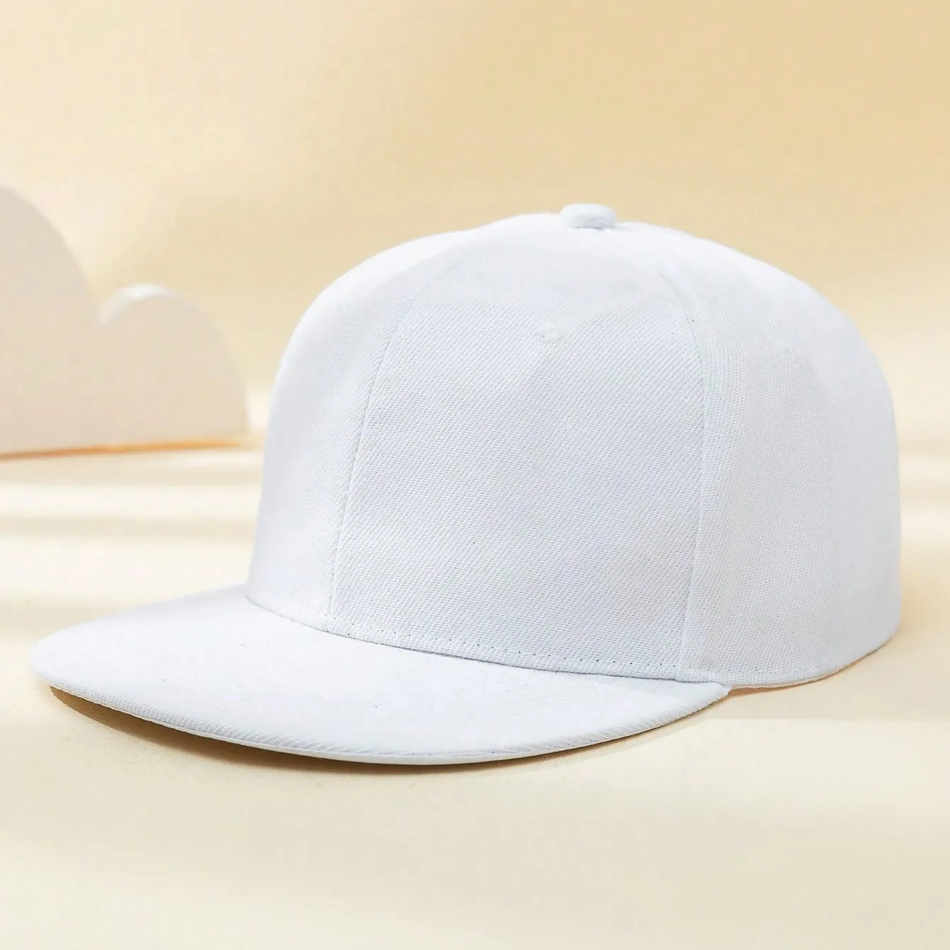 Flat Brim Baseball Cap Polyester Adjustable Solid Color Snapback Hat For Men Women Outdoor Streetwear Casual Sunshade