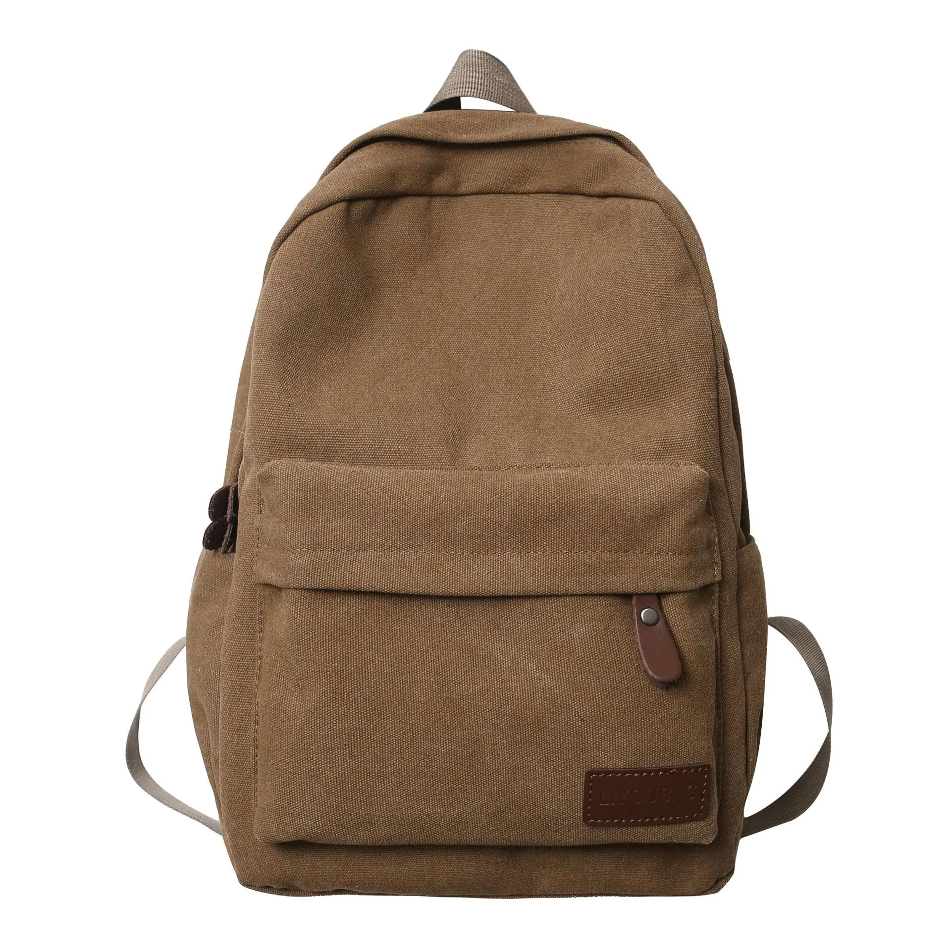 Canvas Backpack Casual Retro Simple Schoolbag Large Capacity For Travel School College Unisex Daily Use