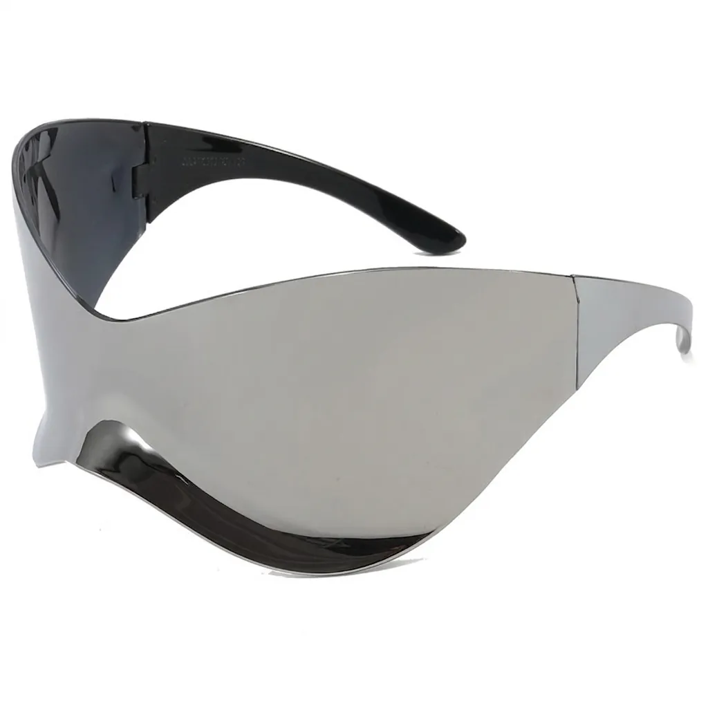 Oversized One-Piece Visor Sunglasses UV400 Protection Futuristic Y2K Cyberpunk Style Wrap Around Eyewear For Men Women