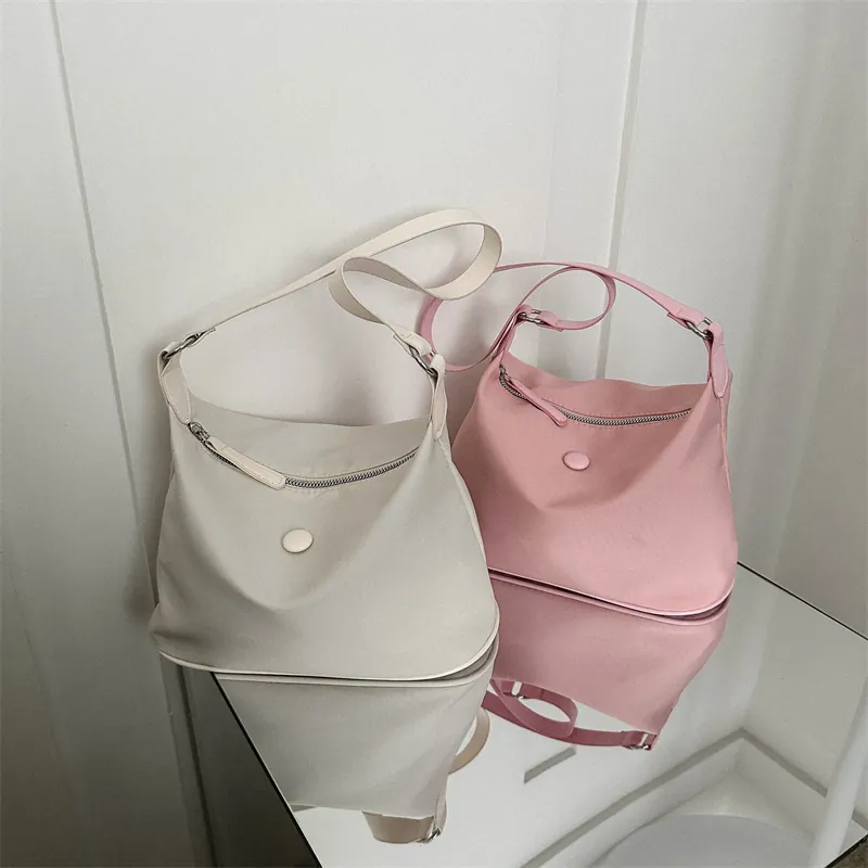 Hobo Shoulder Bag Oxford Cloth Large Capacity Underarm Crossbody Purse Solid Color Fashion For Women