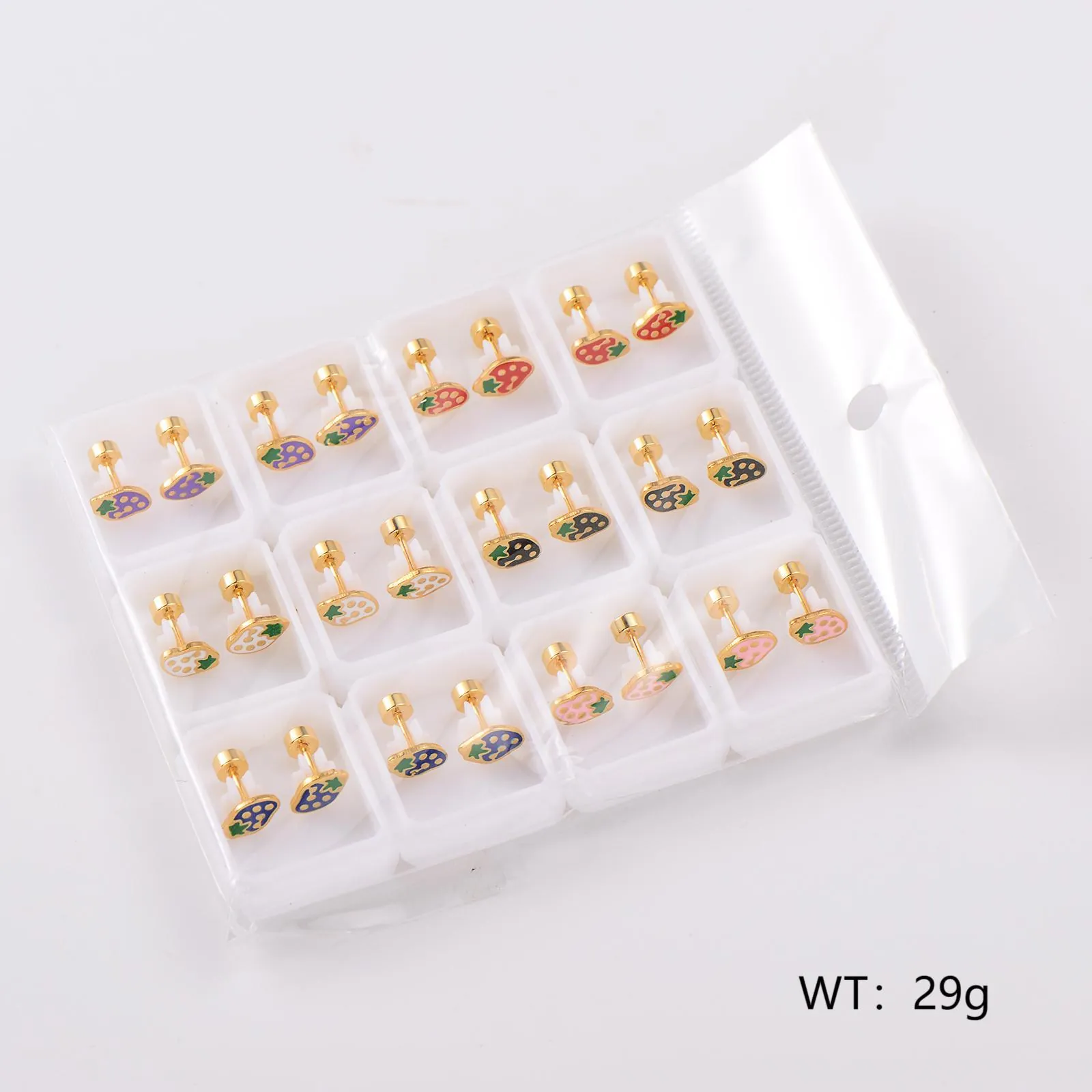 AML Sweet Dopamine Strawberry Fruit Stud Earrings 304 Stainless Steel Enamel Earrings For Women Girls Kids Daily Jewelry