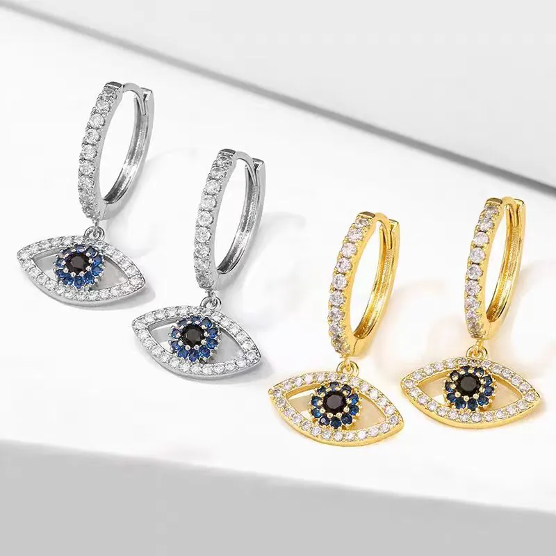 Copper Dangling Hoop Earrings With Cubic Zirconia Micro Pave Star Moon Heart Shape Trendy Jewelry For Women