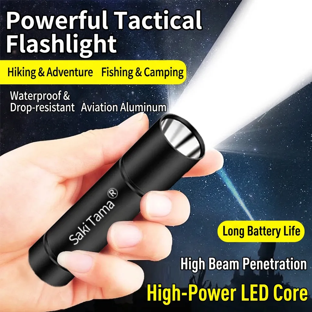 Portable LED Flashlight Aluminum Alloy USB Rechargeable Mini Waterproof Handheld Torch For Outdoor Camping Emergency Hiking
