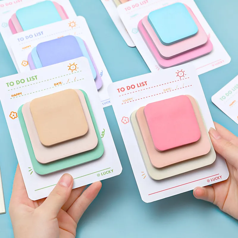 Aesthetic Stackable Sticky Notes Morandi Gradient Self Adhesive Memo Pads With To Do List Backing For Office Student School Stationery