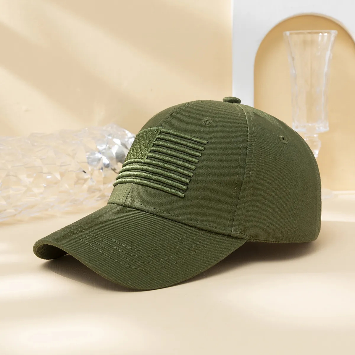 Baseball Cap Cotton Embroidered American Flag Vintage Distressed Sun Protection Adjustable Outdoor Fashion Unisex