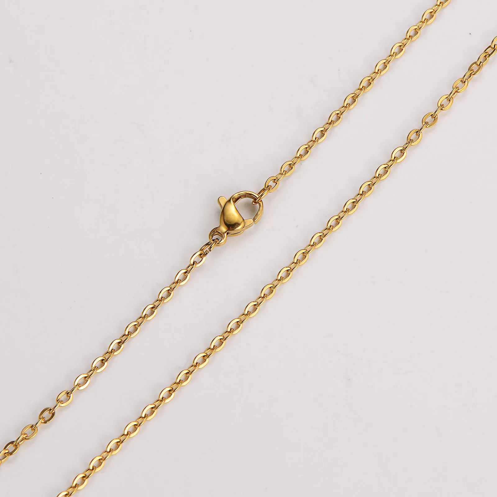 Minimalist 304 Stainless Steel Necklace Thin Cross Link Chain Classic O Shape Jewelry Accessory For Women Men Elegant