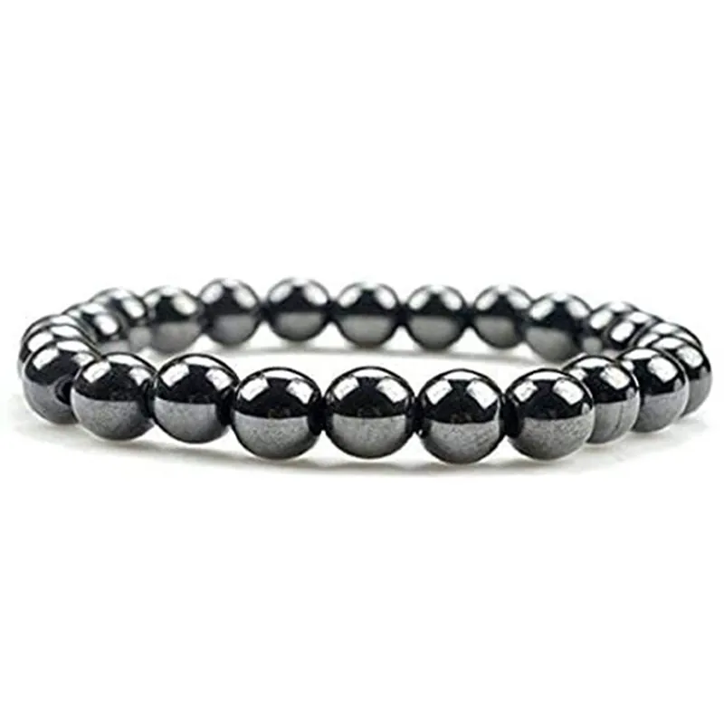 Pulsera De Piedra Natural Hematita Ojo De Tigre Elástica Cuenta Redonda Energía Sanación Unisex Joyería Minimalista