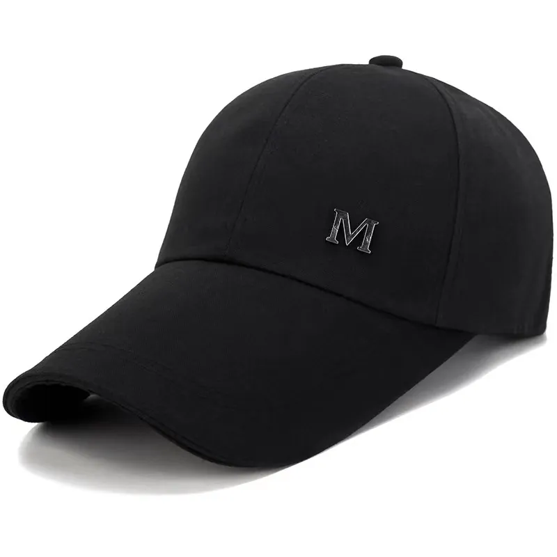 Casquette De Baseball En Coton Polyester Avec Étiquette Métallique M Protection Solaire Ajustable Vintage Unisexe