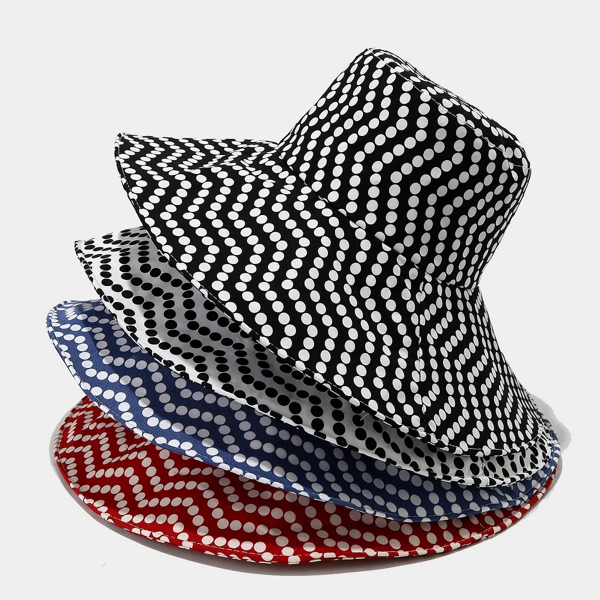 Cappello Da Pescatore Da Donna A Pois Tesa Larga Poliestere Pieghevole Protezione Solare Estate Spiaggia Vacanze Stile Dolce Con Coulisse