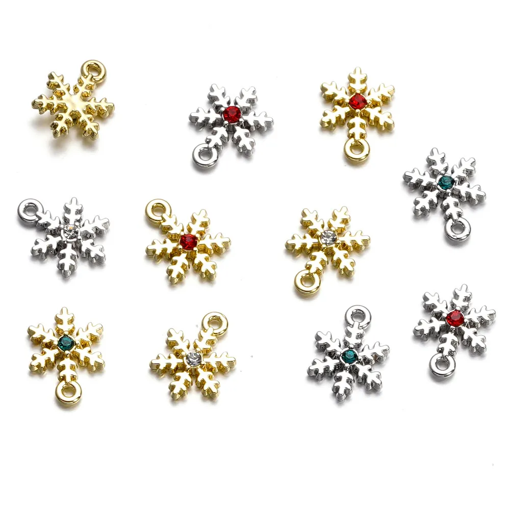 Ciondoli Pendenti A Fiocco Di Neve In Lega Con Strass Per Creazione Di Gioielli Fai Da Te Bracciale Collana Accessori Moda Piccoli Belli