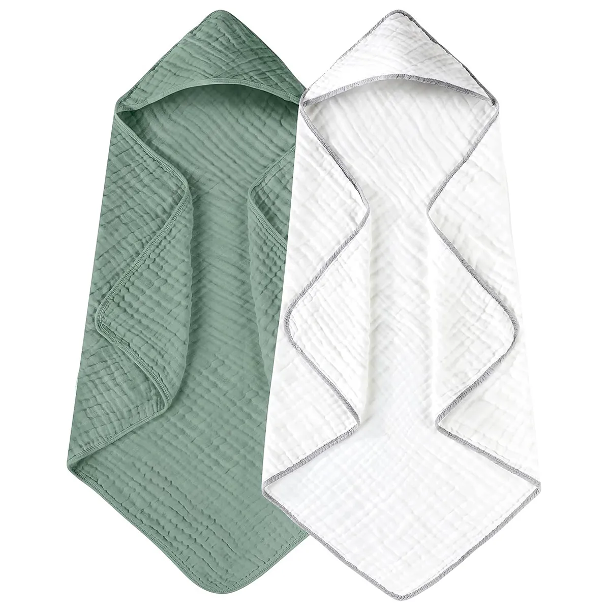 Baby Hooded Bath Towel Multi Layer Cotton Muslin Soft Absorbent Infant Cloak Swaddle Blanket Breathable Newborn Essentials