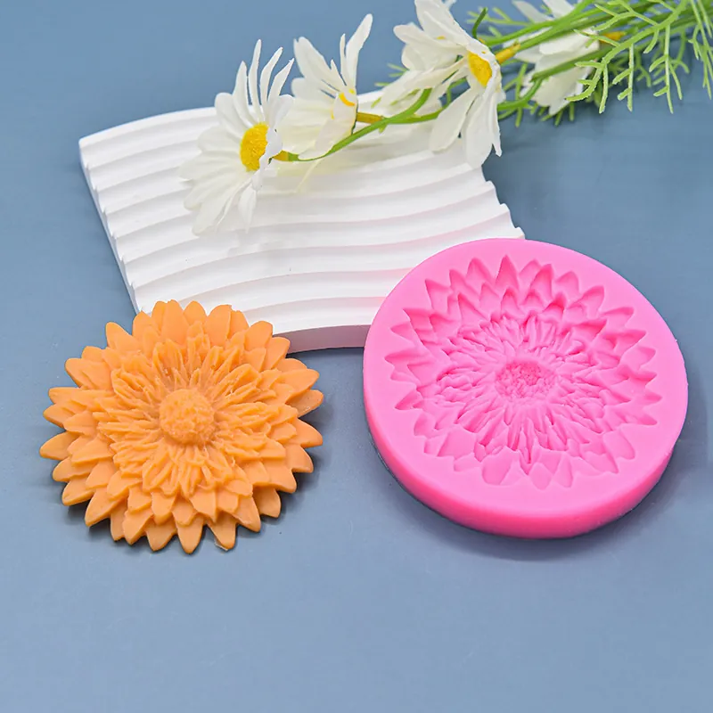 Sunflower Shape Silicone Mold Baking Tool Fondant Chocolate Cake Mold Daisy Flower Handmade Soap Making