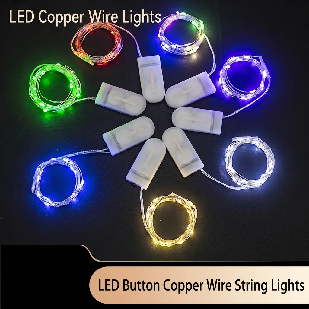 LED String Lights Flexible Copper Wire Waterproof Battery Operated Fairy Lights For Gift Box Cake Flower Wedding Party Decor