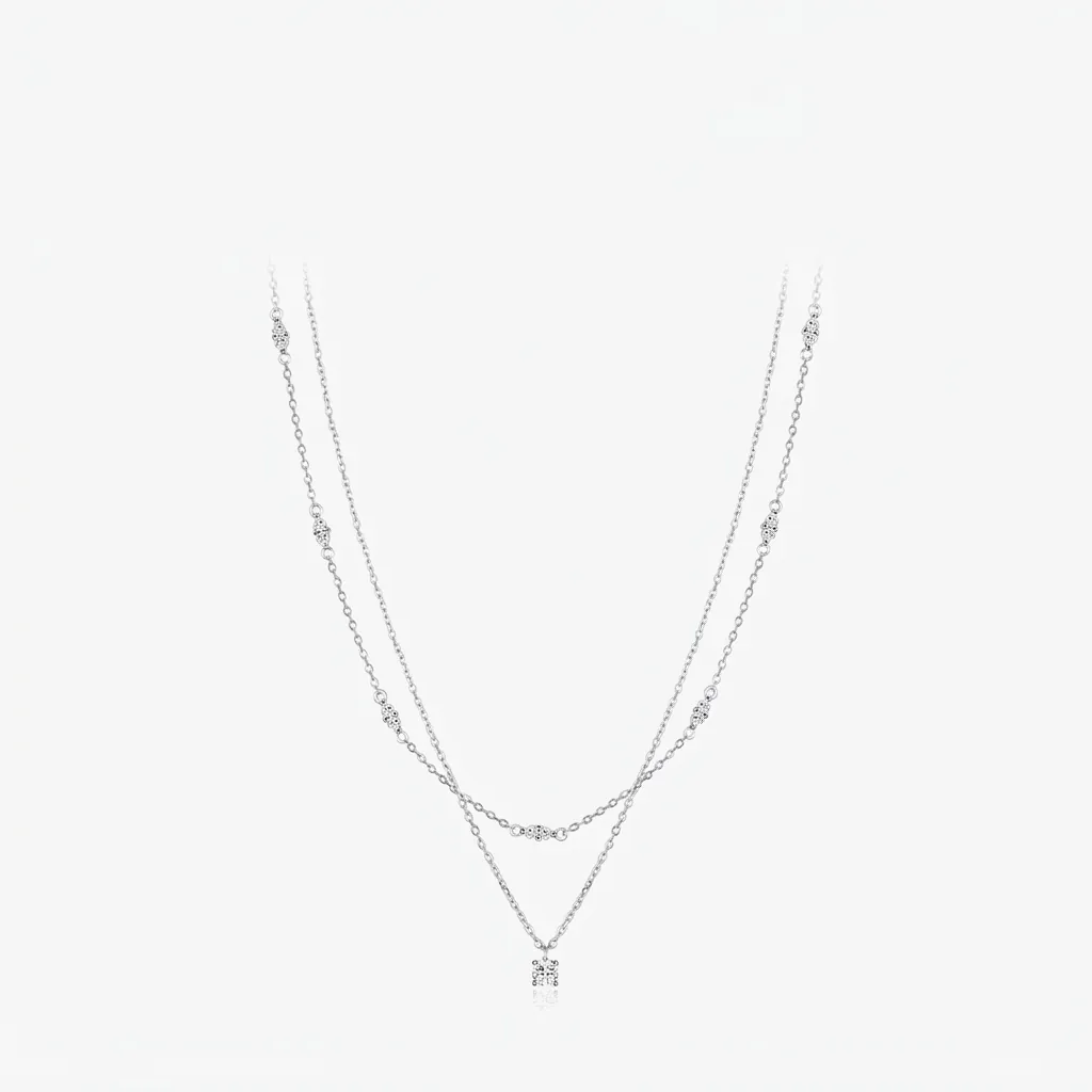 S925 Sterling Silver Moissanite Double Layer Necklace For Women D Color VVS1 Pendant Necklace With GRA Certificate Jewelry Gift