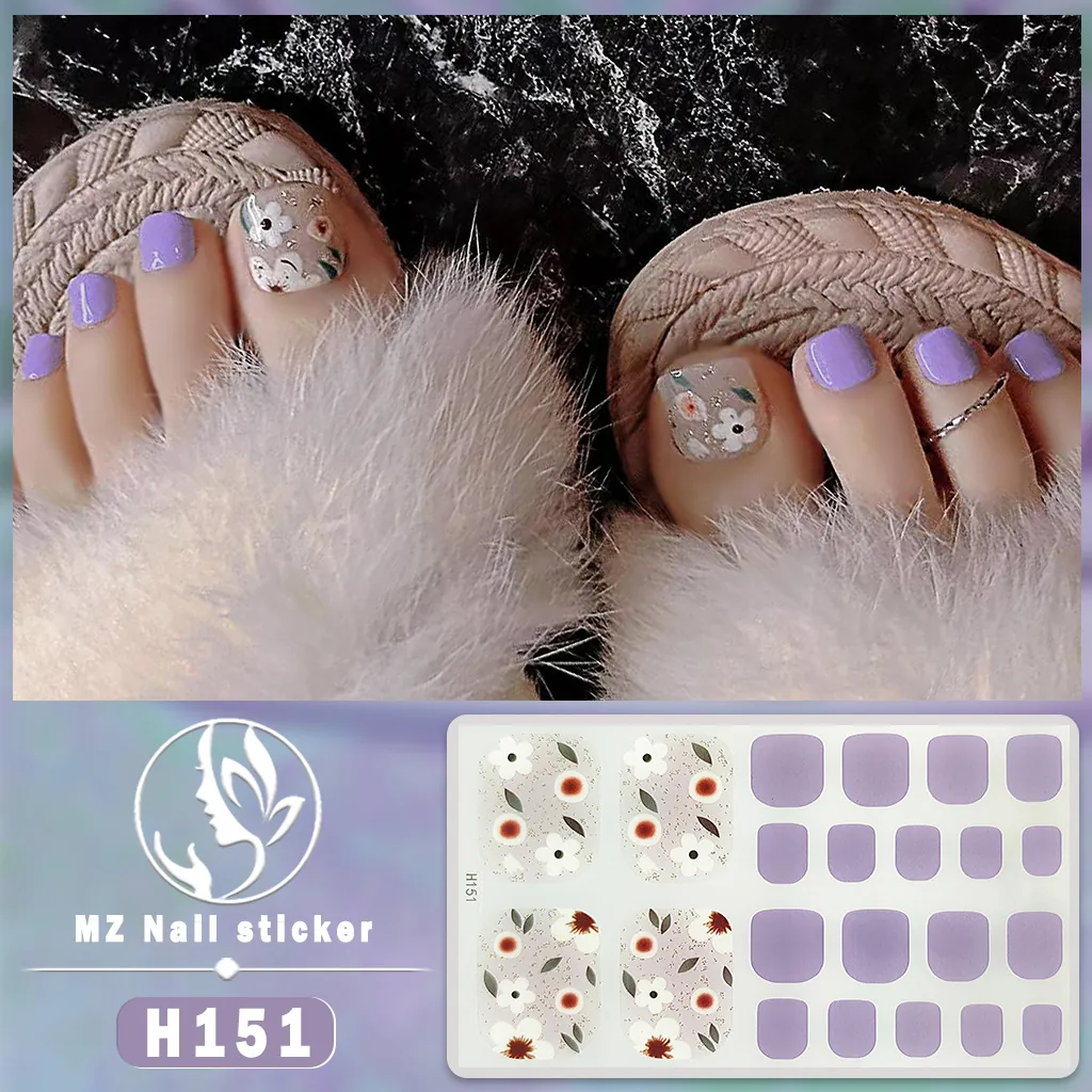 Zehennagel-Aufkleber 3D Strass Wasserdicht Selbstklebend Blumendesign Glitzer DIY Maniküre Für Frauen