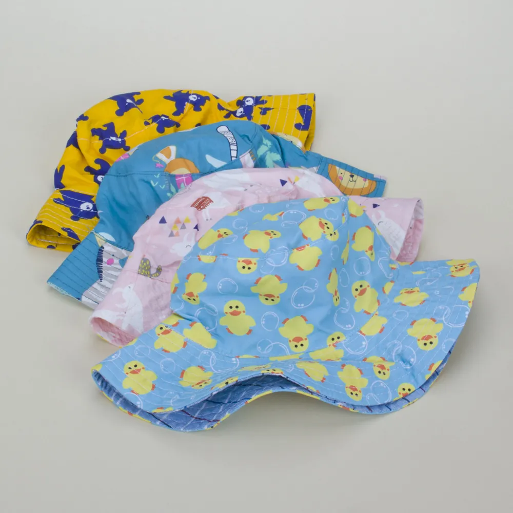 Cappello Da Pescatore In Cotone Per Bambini Protezione Solare Tesa Larga Stampa Cartoon Berretto All Aperto Ragazzi Ragazze