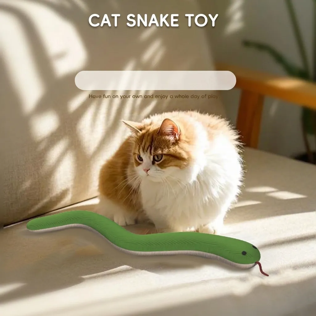 Interactive Cat Snake Toy With Catnip And Crinkle Paper Bite Resistant Corduroy Plush Biting Teasing Toy For Kittens