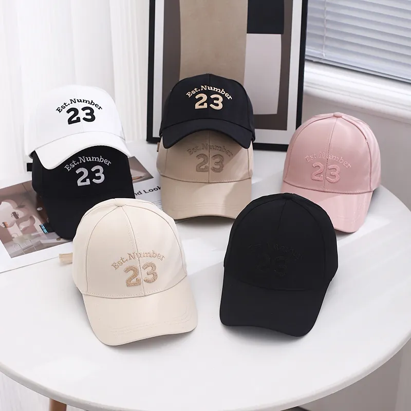 Fashion Cotton Blend Embroidered Baseball Cap For Men Women Casual Solid Sunshade Hat With Est Number 23 Letter Design
