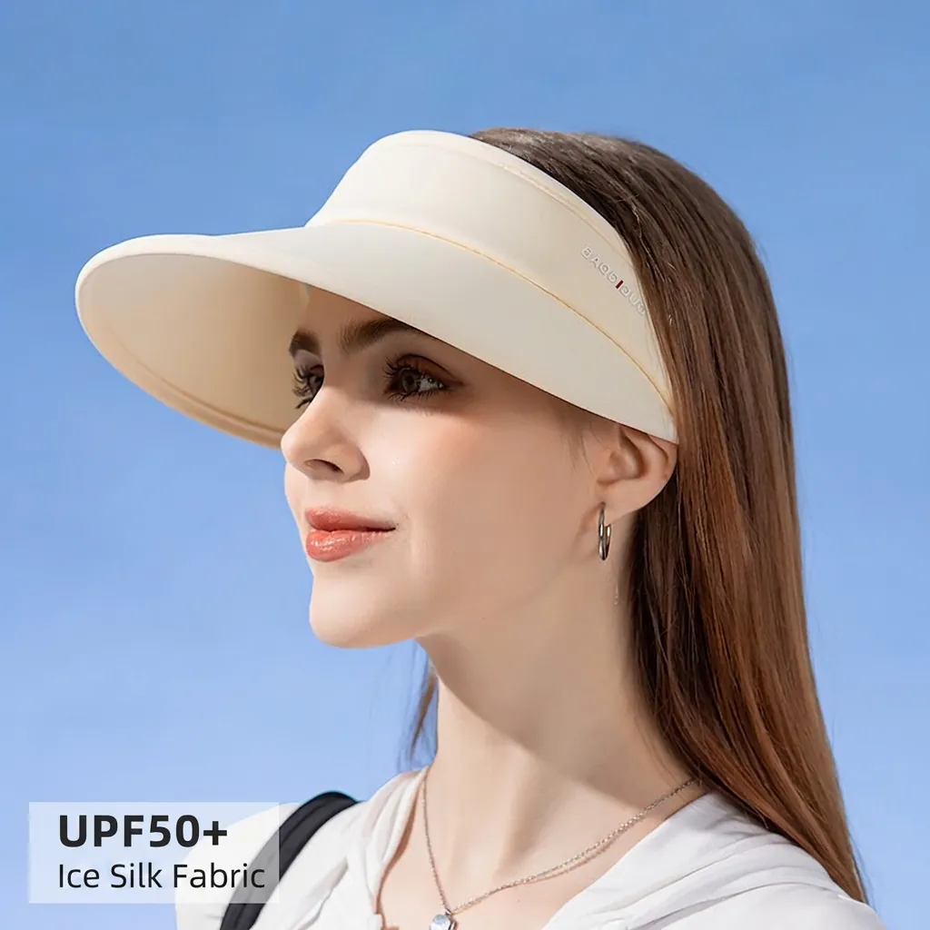 Women's Empty Top Sun Hat UPF50+ UV Protection Nylon Spandex Visor Large Brim Letter Print Summer Outdoor Beach Sports Hat