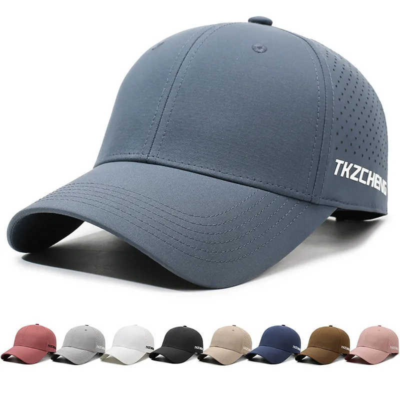 Cappello Da Baseball Asciugatura Rapida Poliestere Traspirante Ventilazione Taglio Laser Sport All Aperto Protezione Solare Regolabile