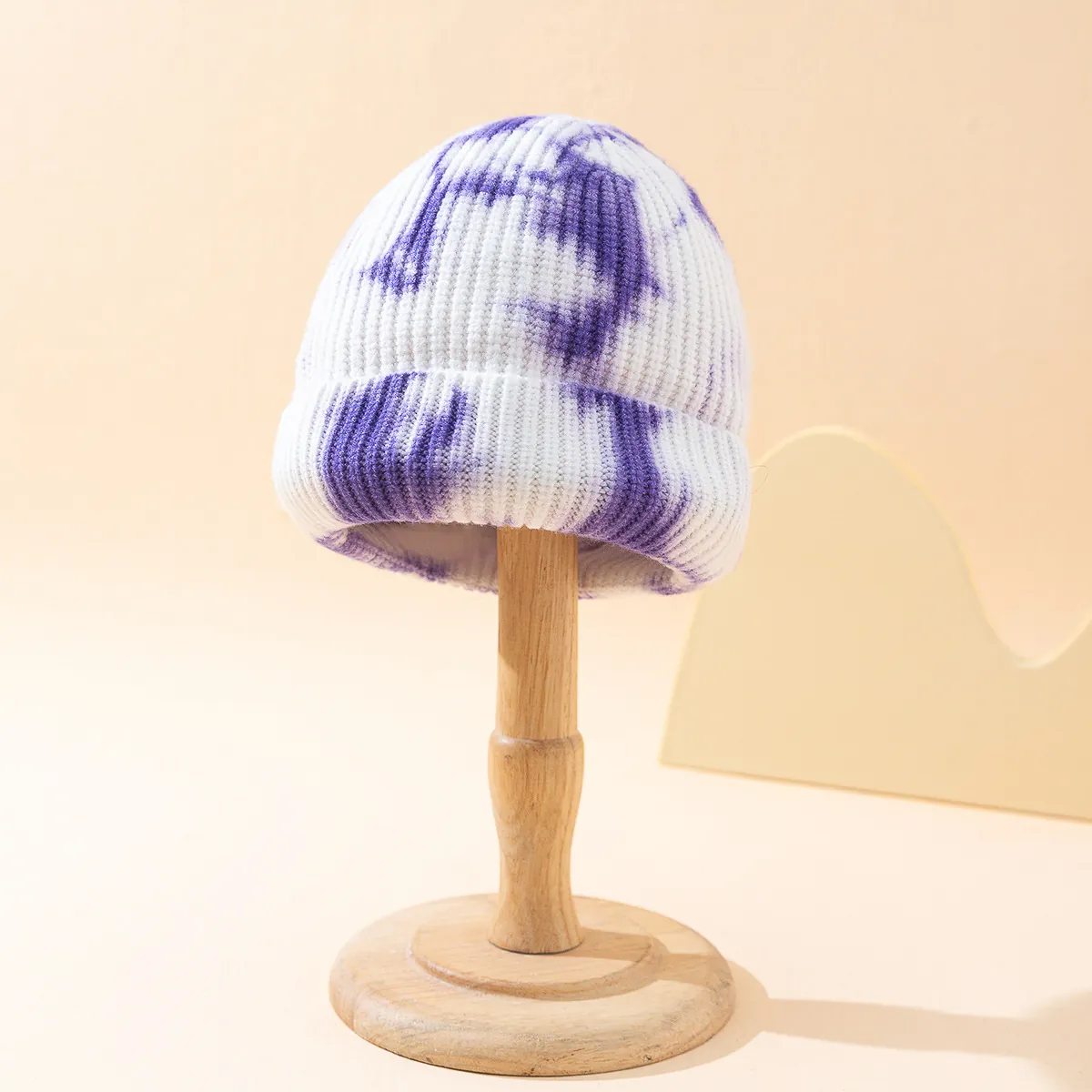 Retro Tie Dye Gerippte Strickmütze Für Herren Damen Farbverlauf Winter Warm Weich Acryl Outdoor Streetwear Beanie