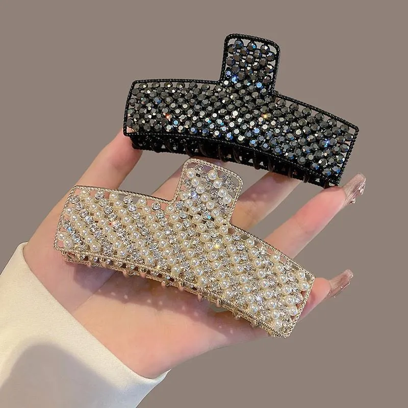 Pinces À Cheveux En Alliage Avec Strass Et Künstliche Perles Motif Papillon Damier Tulipe Élégantes Grandes Pinces Pour Femmes