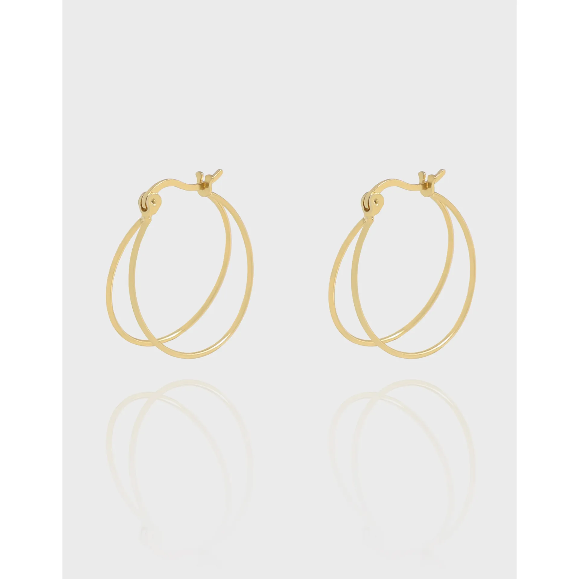925 Sterling Silver Minimalist Double Hoop Earrings For Women Lightweight Geometric Round Stud Hoops Fashion Jewelry Gift