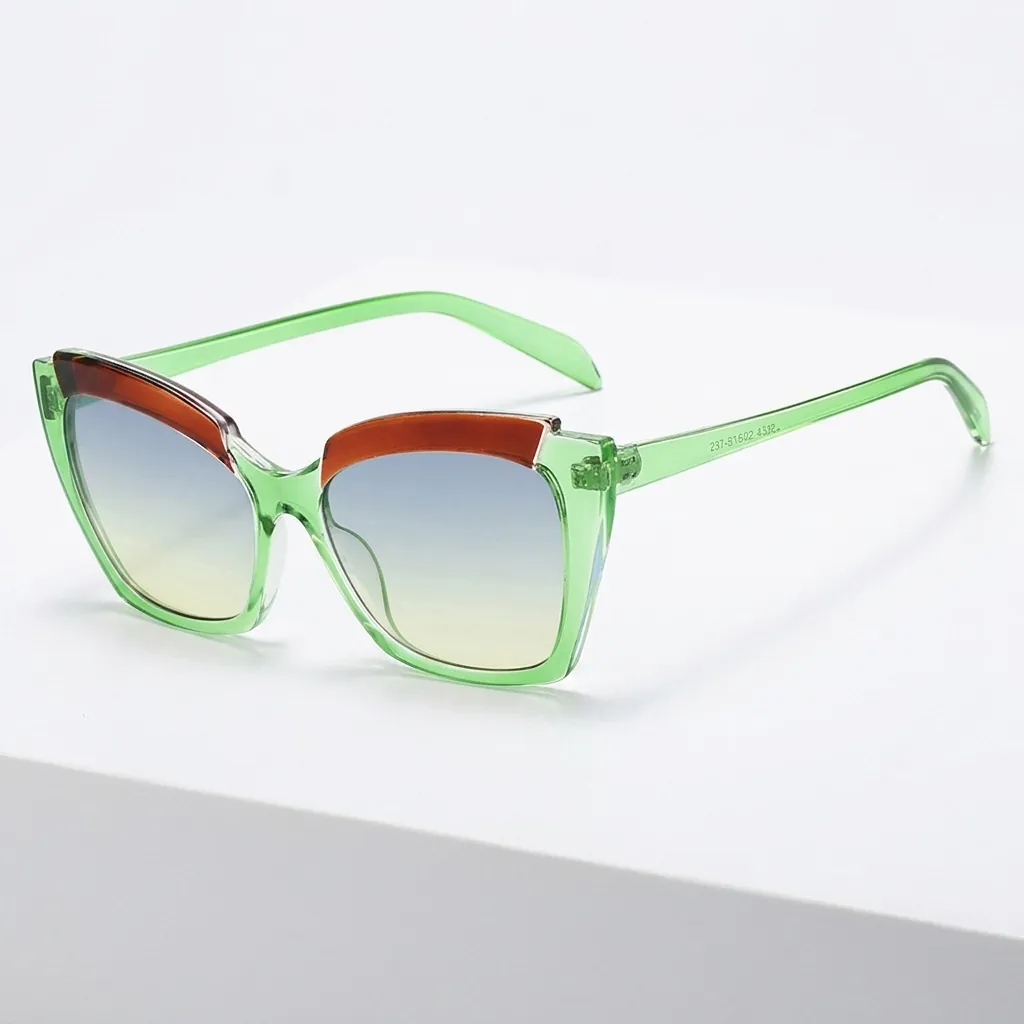 Cat Eye Sunglasses For Women Oversized Vintage PC Frame UV400 Gradient Contrast Color Trendy Fashion Eyewear