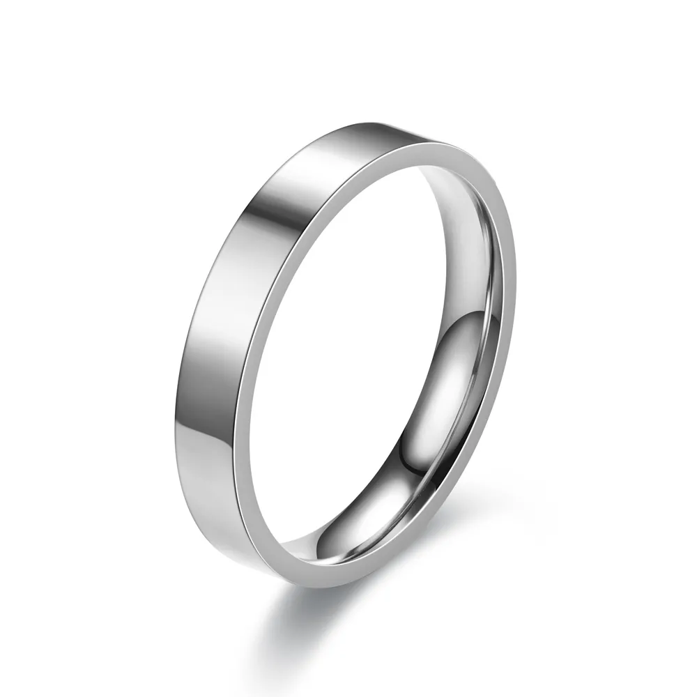 Bague Minimaliste En Acier Inoxydable Poli Miroir Anneau Classique Pour Hommes Femmes Accessoire Bijoux